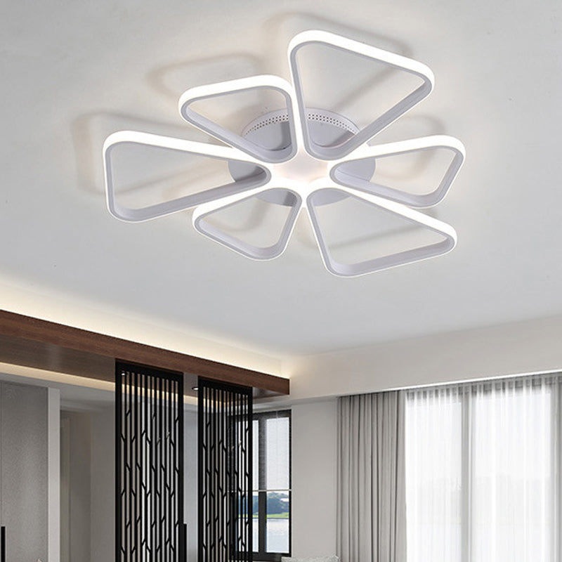 Simple Brown/White Ceiling Light Floral Shape Acrylic Warm/White Lighting LED Flush Mount Light for Child Room White 39" Clearhalo 'Ceiling Lights' 'Close To Ceiling Lights' 'Close to ceiling' 'Flush mount' Lighting' 377177