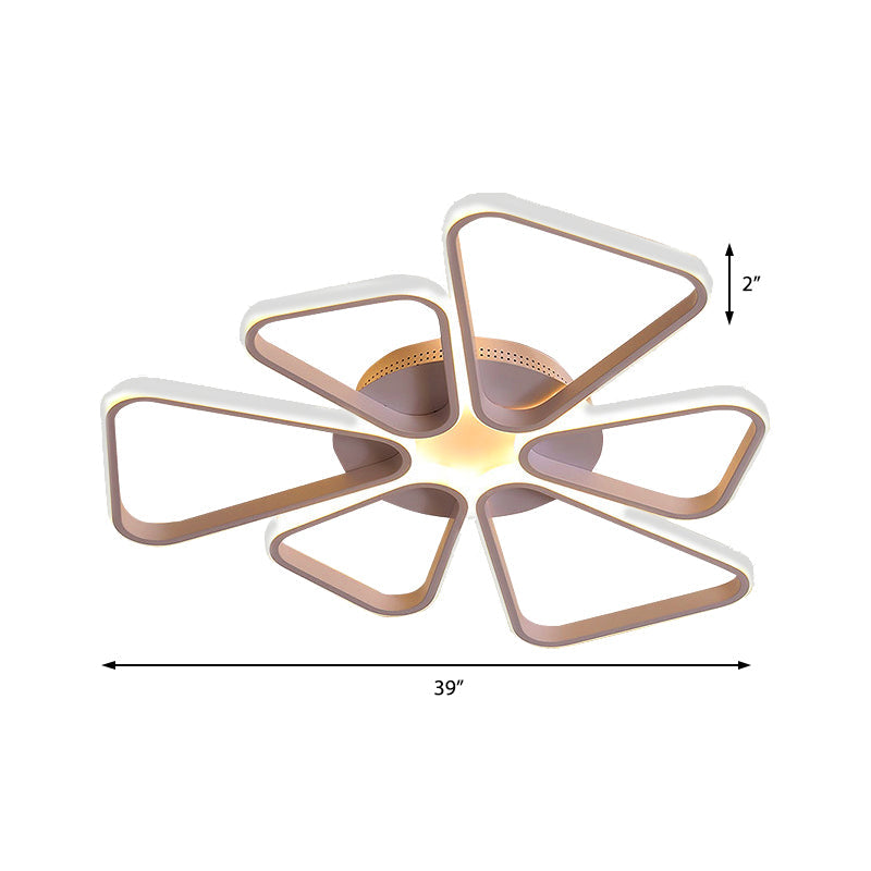 Simple Brown/White Ceiling Light Floral Shape Acrylic Warm/White Lighting LED Flush Mount Light for Child Room Clearhalo 'Ceiling Lights' 'Close To Ceiling Lights' 'Close to ceiling' 'Flush mount' Lighting' 377190