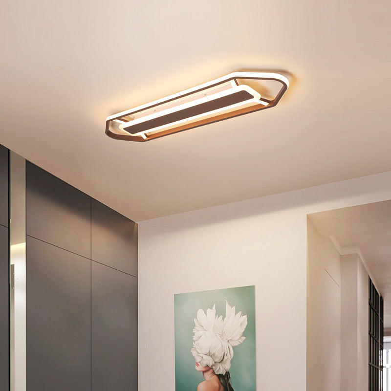 23.5"/31.5"/39" W Linear Flush Lamp Nordic Iron Led Bedroom Flush Lighting in Warm/White Light White 23.5" Clearhalo 'Ceiling Lights' 'Close To Ceiling Lights' 'Close to ceiling' 'Flush mount' Lighting' 377472