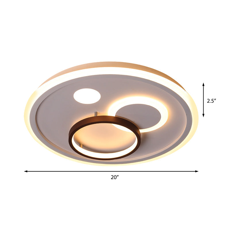 16.5"/20.5"/24.5" Wide Nordic Style Round Ceiling Flush Lamp Metal Integrated Led White Flush Lighting with Diffuser Clearhalo 'Ceiling Lights' 'Close To Ceiling Lights' 'Close to ceiling' 'Flush mount' Lighting' 377591