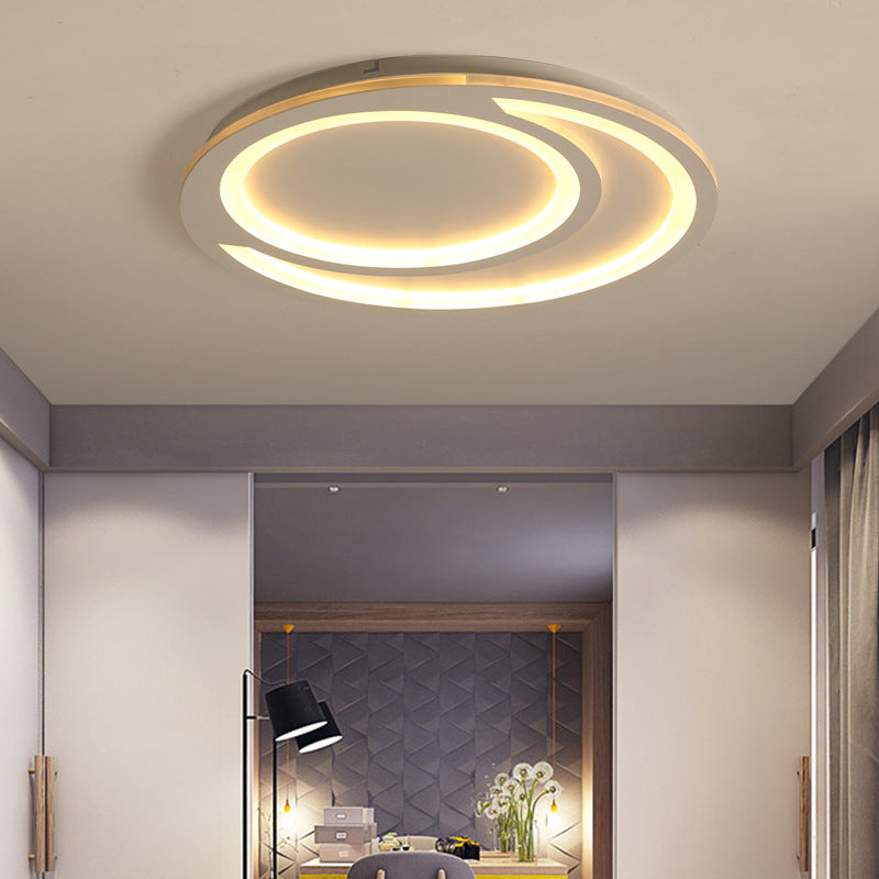 White Ripple Flush Lighting Modern Simple Metal Led Flushmount Light, 16"/19.5"/23.5" Wide White 23.5" Clearhalo 'Ceiling Lights' 'Close To Ceiling Lights' 'Close to ceiling' 'Flush mount' Lighting' 377633