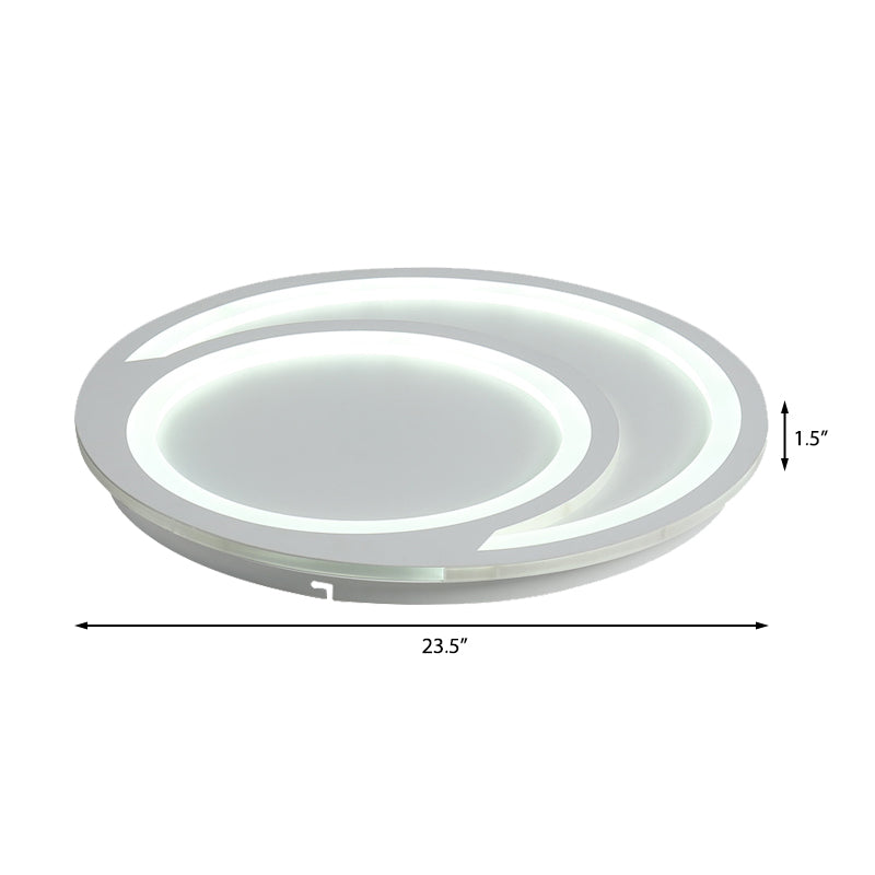 White Ripple Flush Lighting Modern Simple Metal Led Flushmount Light, 16"/19.5"/23.5" Wide Clearhalo 'Ceiling Lights' 'Close To Ceiling Lights' 'Close to ceiling' 'Flush mount' Lighting' 377635