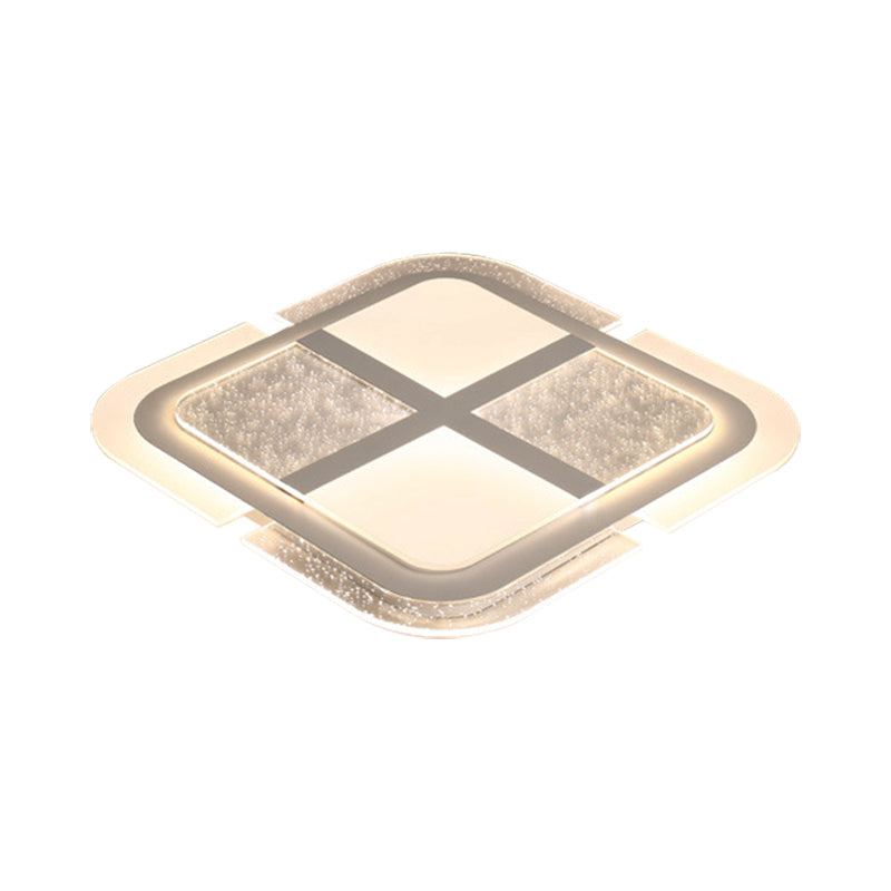Modern Square Ceiling Light with Mosaic Design Acrylic Led Bedroom Flush Ceiling Light in Warm/White, 16"/19.5"/23.5" W Clearhalo 'Ceiling Lights' 'Close To Ceiling Lights' 'Close to ceiling' 'Flush mount' Lighting' 377680