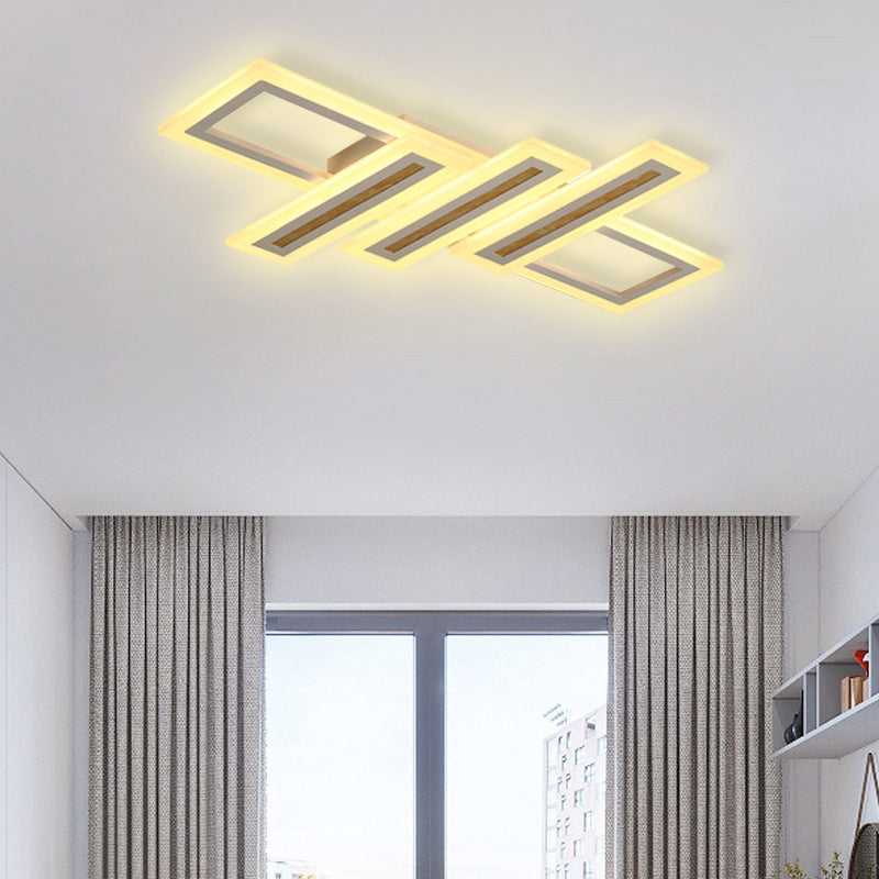 Led Linear Ceiling Lighting Simplicity Metal White Flush Mount Ceiling Light with Diffuser, 23.5"/31.5"/39" Wide White 39" Clearhalo 'Ceiling Lights' 'Close To Ceiling Lights' 'Close to ceiling' 'Flush mount' Lighting' 377706