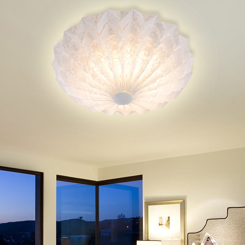 White Acrylic Flush Lighting with Dome Shade Integrated 21"/26" Wide 1 Light Modern Led Indoor Flush Mount Light White 26" B Clearhalo 'Ceiling Lights' 'Close To Ceiling Lights' 'Close to ceiling' 'Flush mount' Lighting' 377770