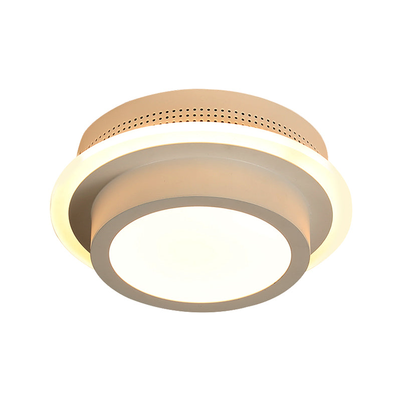 Acrylic Round/Square/Triangle Flush Ceiling Light Corridor Foyer Modern Style LED Ceiling Lamp in Black/White Clearhalo 'Ceiling Lights' 'Close To Ceiling Lights' 'Close to ceiling' 'Flush mount' Lighting' 377859