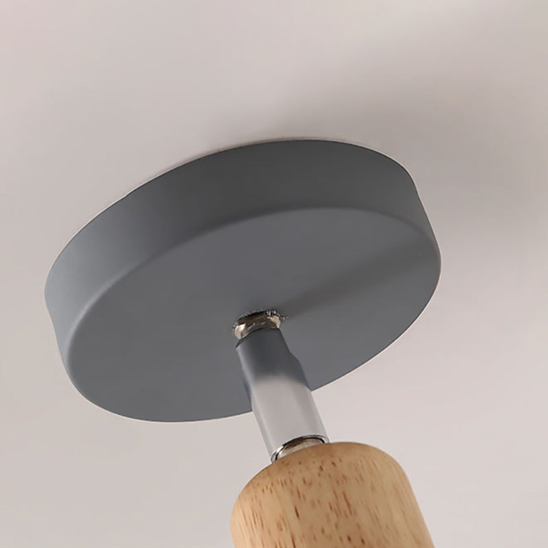 Gray/White/Green Metal Diamond Shaped Semi Flush Mount Light Macaron 1 Light Ceiling Light Fixture for Hall Clearhalo 'Ceiling Lights' 'Close To Ceiling Lights' 'Close to ceiling' 'Semi-flushmount' Lighting' 377900