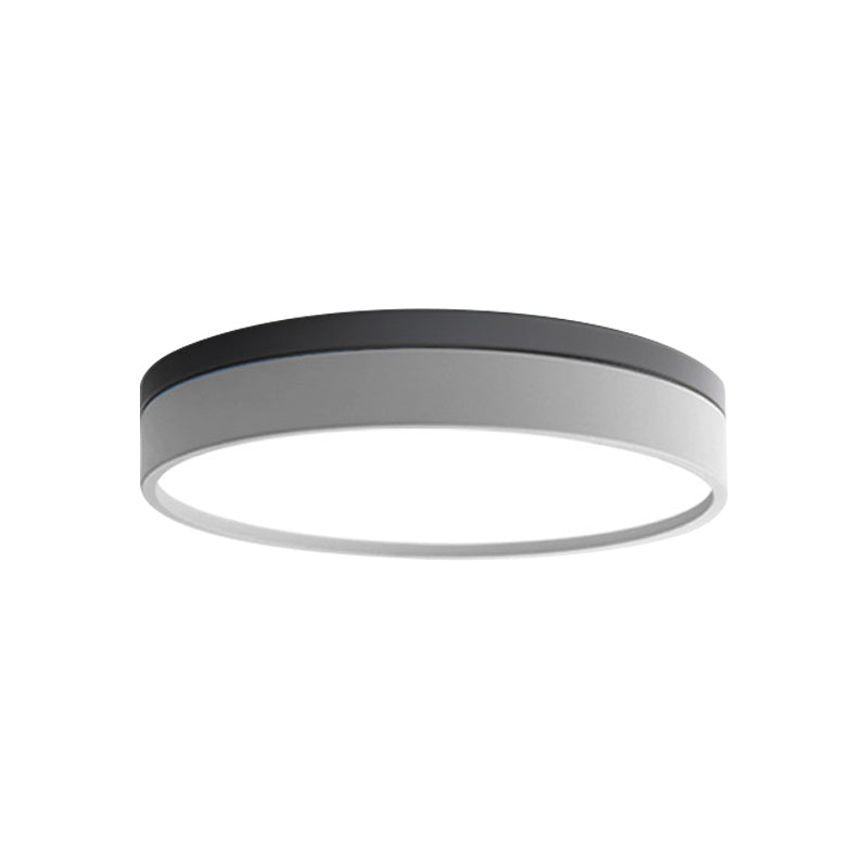 Nordic Tambour Iron Flush Mount 12/16/19.5 Inch Dia LED Ceiling Lighting Fixture in White Light, White/Pink/Yellow Clearhalo 'Ceiling Lights' 'Close To Ceiling Lights' 'Close to ceiling' 'Flush mount' Lighting' 379843