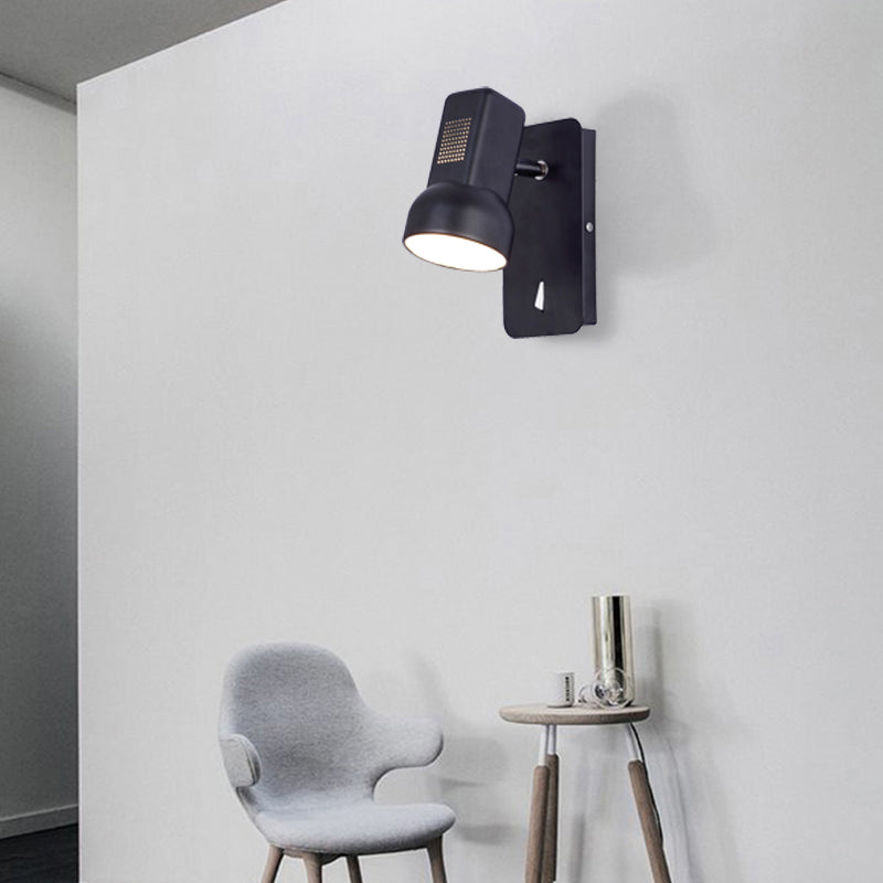 Black/Yellow Barn Wall Light Fixture Adjustable Modernist Metal 1 Light Wall Sconce for Living Room, 4" W Clearhalo 'Cast Iron' 'Glass' 'Industrial' 'Modern wall lights' 'Modern' 'Tiffany' 'Traditional wall lights' 'Vanity Lights' 'Wall Lights' Lighting' 380965