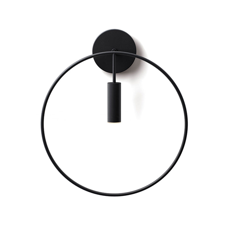 1 Light Wall Lamp Lighting Nordic Ring Metal Sconce Light Fixture in Black/Gold for Bedroom, 11"/14" Wide Clearhalo 'Art deco wall lights' 'Cast Iron' 'Glass' 'Industrial wall lights' 'Industrial' 'Middle century wall lights' 'Modern' 'Rustic wall lights' 'Tiffany' 'Traditional wall lights' 'Wall Lamps & Sconces' 'Wall Lights' Lighting' 381163