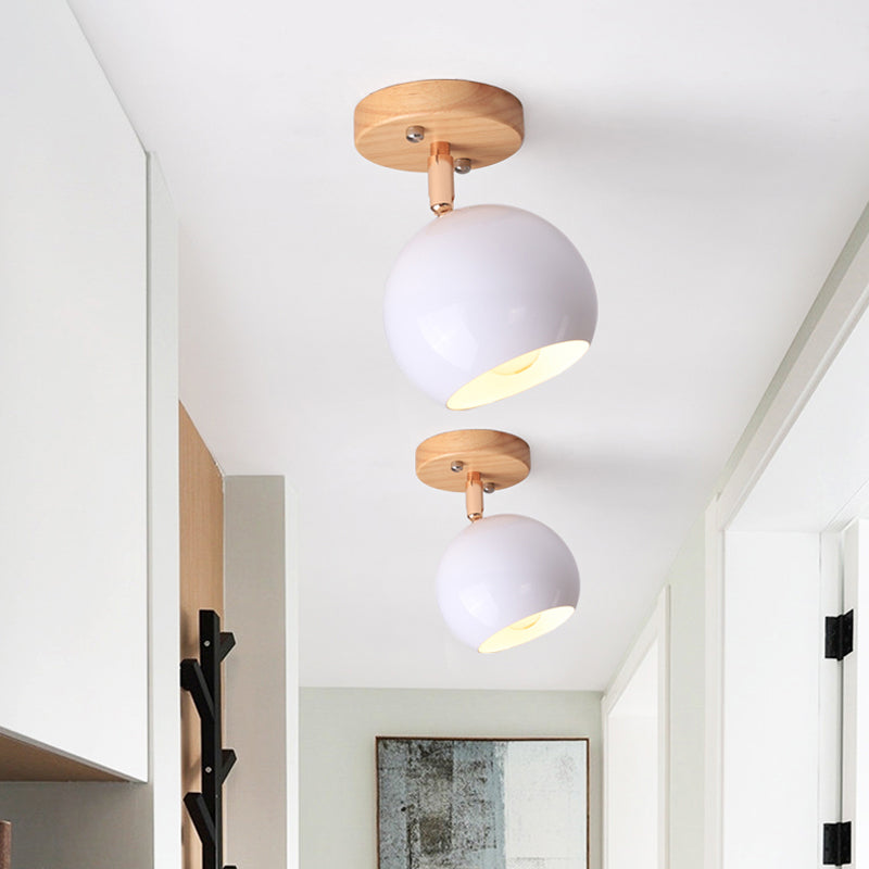 Nordic Black/Gray/White/Pink/Green Orbit Semi Flush Light Adjustable 1 Light Metal Ceiling Mount Light Fixture Clearhalo 'Ceiling Lights' 'Close To Ceiling Lights' 'Close to ceiling' 'Semi-flushmount' Lighting' 381263