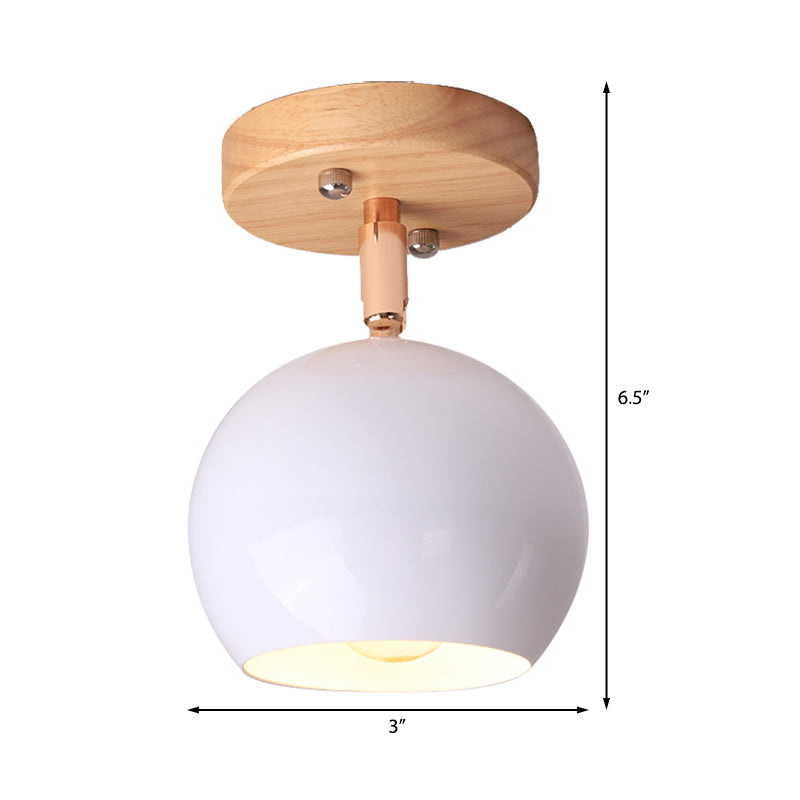 Nordic Black/Gray/White/Pink/Green Orbit Semi Flush Light Adjustable 1 Light Metal Ceiling Mount Light Fixture Clearhalo 'Ceiling Lights' 'Close To Ceiling Lights' 'Close to ceiling' 'Semi-flushmount' Lighting' 381265