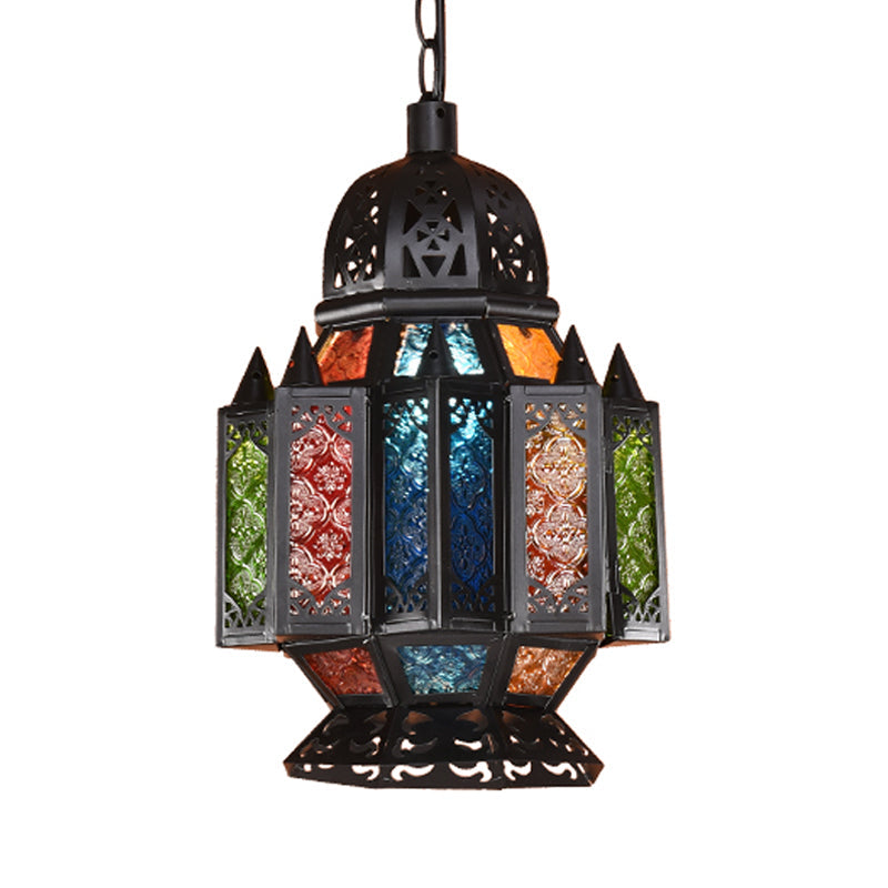 1 Bulb Metal Down Lighting Antique Black Urn Living Room Ceiling Suspension Lamp Clearhalo 'Ceiling Lights' 'Pendant Lights' 'Pendants' Lighting' 381554