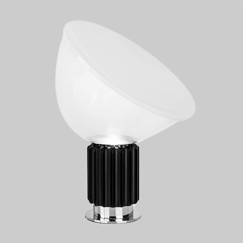 Dome Nightstand Lamp Modernist Clear Glass 1 Bulb 14.5"/19.5" Wide Black Reading Book Light Clearhalo 'Lamps' 'Table Lamps' Lighting' 384718