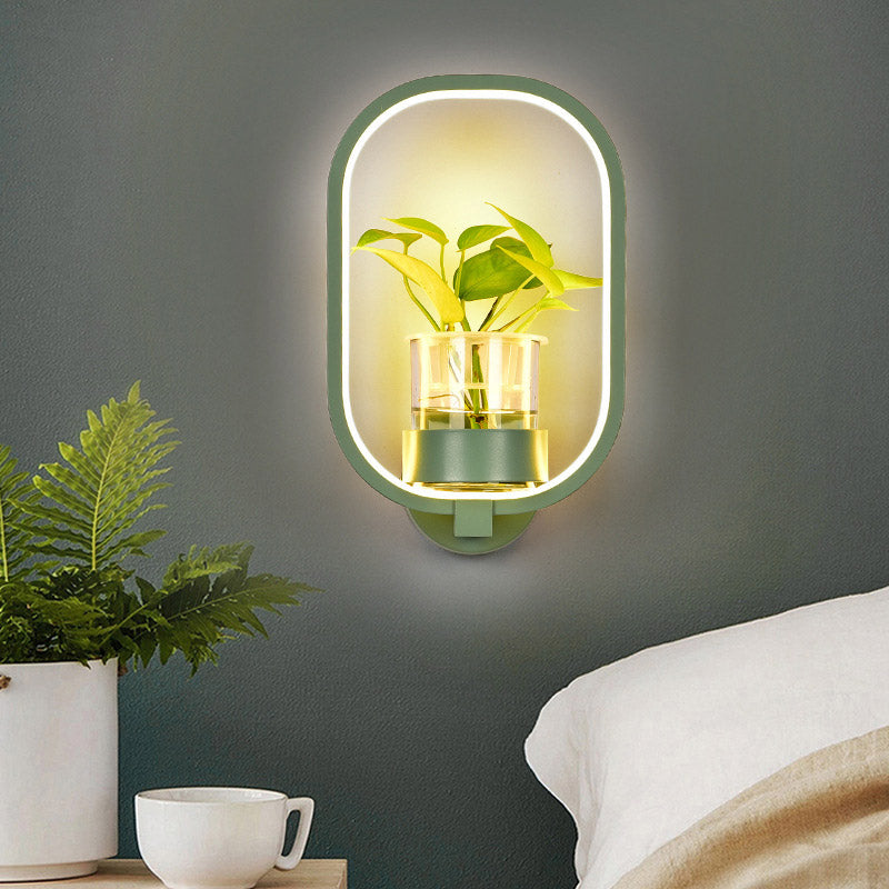 Oval Metal Sconce Wall Lighting Industrial LED Living Room Wall Light Fixture in Black/Grey/White Clearhalo 'Art deco wall lights' 'Cast Iron' 'Glass' 'Industrial wall lights' 'Industrial' 'Middle century wall lights' 'Modern' 'Rustic wall lights' 'Tiffany' 'Traditional wall lights' 'Wall Lamps & Sconces' 'Wall Lights' Lighting' 389994