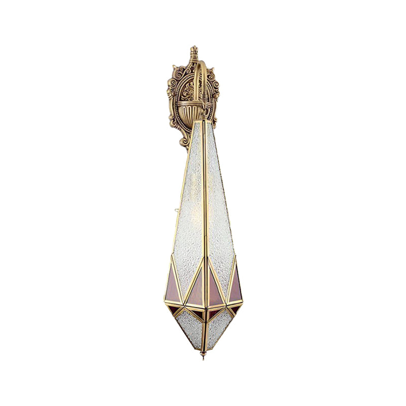 1 Head Water Glass Sconce Traditional Arab Brass Diamond Corner Wall Mount Lamp, 4"/6" Wide Clearhalo 'Wall Lamps & Sconces' 'Wall Lights' Lighting' 392439