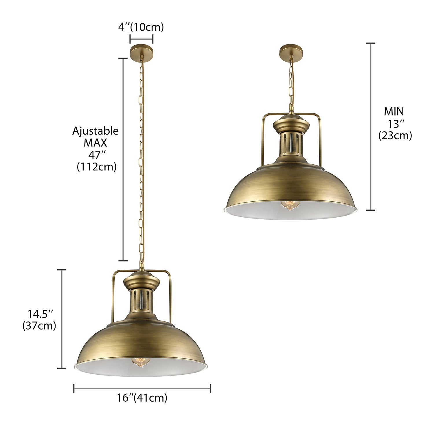 Black/Bronze/Brass Bowl Pendant Lighting Rustic Stylish Metal 1 Light Restaurant Hanging Lamp, 13"/16" Dia Clearhalo 'Art Deco Pendants' 'Black' 'Cast Iron' 'Ceiling Lights' 'Ceramic' 'Crystal' 'Industrial Pendants' 'Industrial' 'Metal' 'Middle Century Pendants' 'Pendant Lights' 'Pendants' 'Rustic Pendants' 'Tiffany' Lighting' 3955