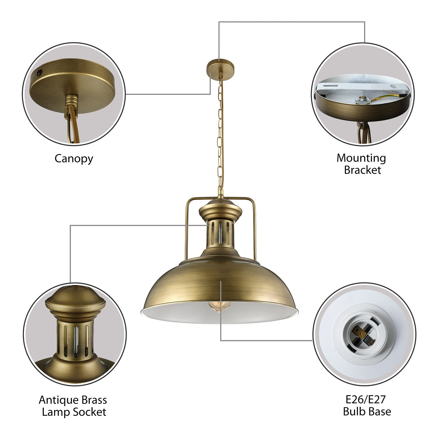 Black/Bronze/Brass Bowl Pendant Lighting Rustic Stylish Metal 1 Light Restaurant Hanging Lamp, 13"/16" Dia Clearhalo 'Art Deco Pendants' 'Black' 'Cast Iron' 'Ceiling Lights' 'Ceramic' 'Crystal' 'Industrial Pendants' 'Industrial' 'Metal' 'Middle Century Pendants' 'Pendant Lights' 'Pendants' 'Rustic Pendants' 'Tiffany' Lighting' 3956