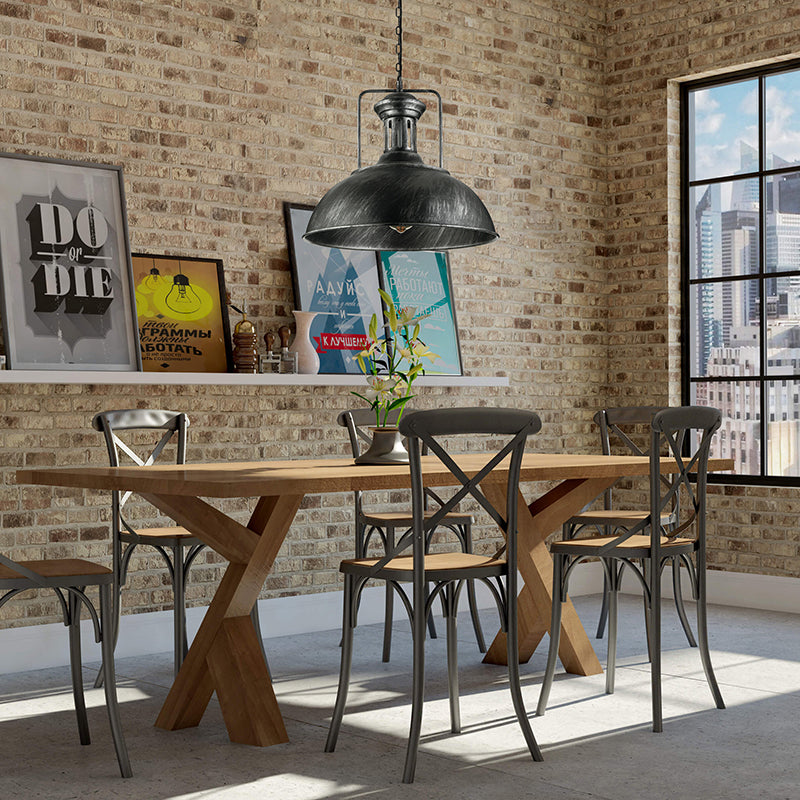 Black/Bronze/Brass Bowl Pendant Lighting Rustic Stylish Metal 1 Light Restaurant Hanging Lamp, 13"/16" Dia Clearhalo 'Art Deco Pendants' 'Black' 'Cast Iron' 'Ceiling Lights' 'Ceramic' 'Crystal' 'Industrial Pendants' 'Industrial' 'Metal' 'Middle Century Pendants' 'Pendant Lights' 'Pendants' 'Rustic Pendants' 'Tiffany' Lighting' 3961