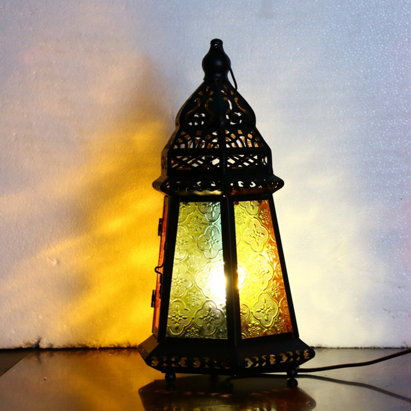 Candlestick Metal Table Lamp Vintage 1-Light 4"/12" Wide Coffee House Desk Lighting in Black Black 12" Clearhalo 'Lamps' 'Table Lamps' Lighting' 399797