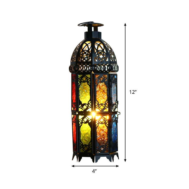 Candlestick Metal Table Lamp Vintage 1-Light 4"/12" Wide Coffee House Desk Lighting in Black Clearhalo 'Lamps' 'Table Lamps' Lighting' 399804