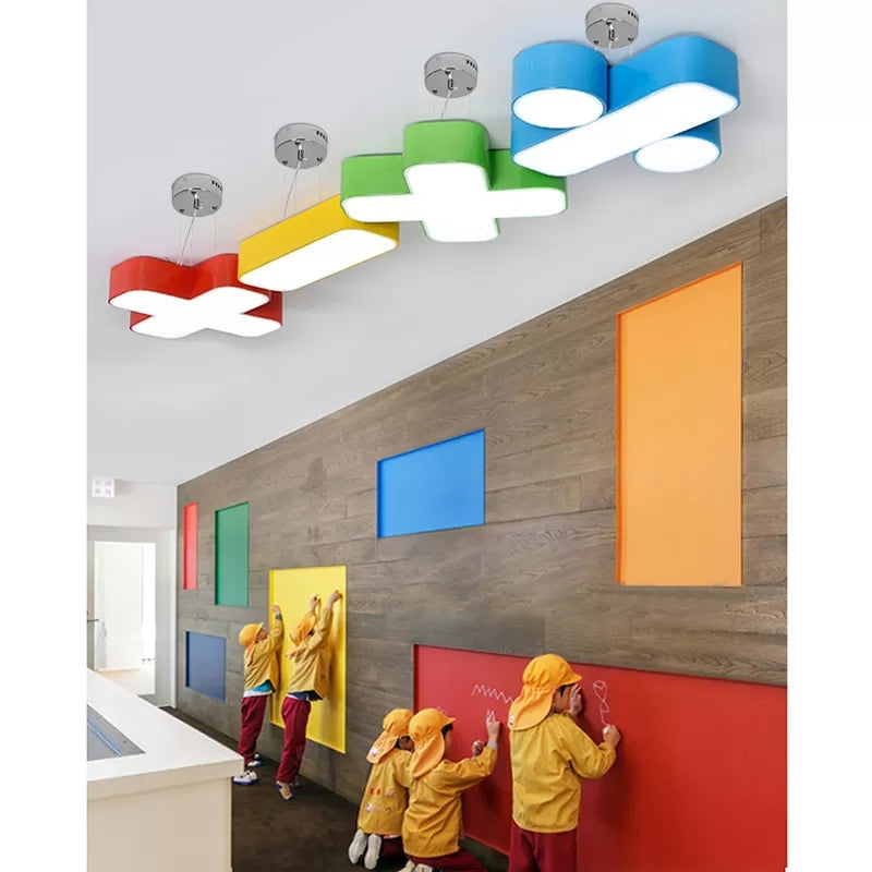 18"/24" W Plus/Minus/Multiply/Divide Shape Ceiling Lamp Modern Acrylic LED Ceiling Mount Chandelier in Red/Yellow/Blue/Green, Warm/White Light Clearhalo 'Ceiling Lights' 'Chandeliers' Lighting' options 40087_74f3f435-4897-4d82-b792-1f0c58468053