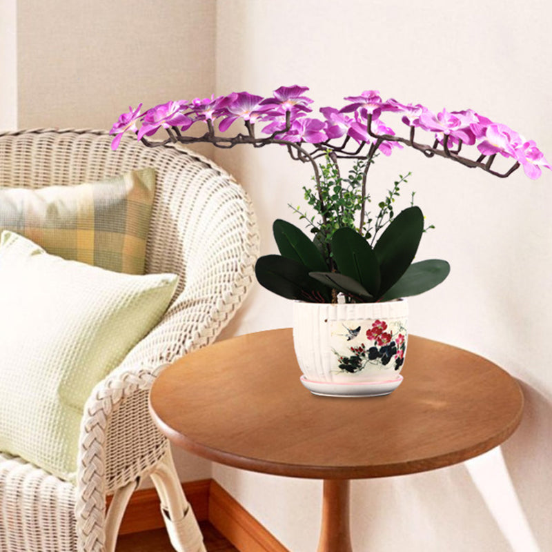 Potted Plant Bedroom Nightstand Light Industrial Metal LED Brown Night Table Lighting Clearhalo 'Lamps' 'Table Lamps' Lighting' 401271