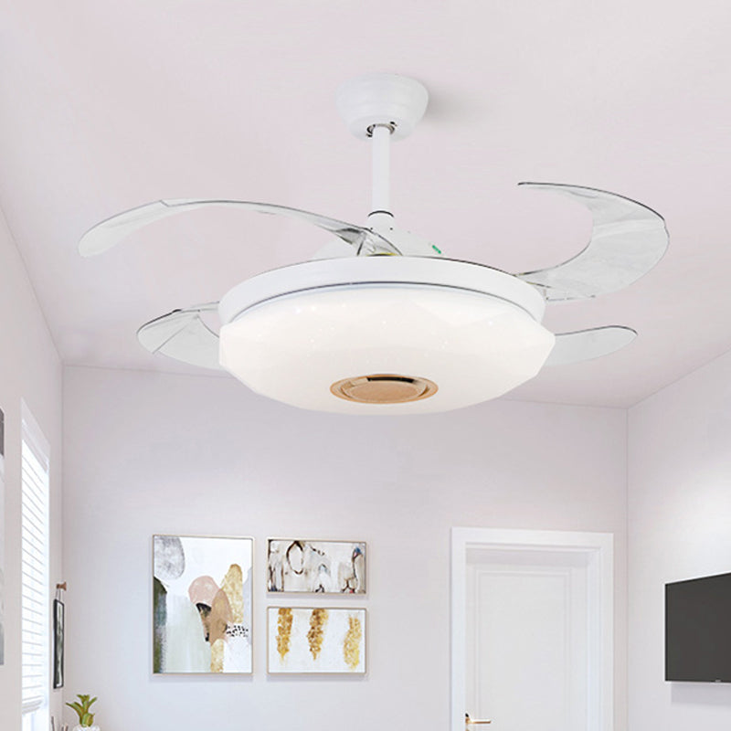 Metal White Hanging Fan Lighting Circular 36