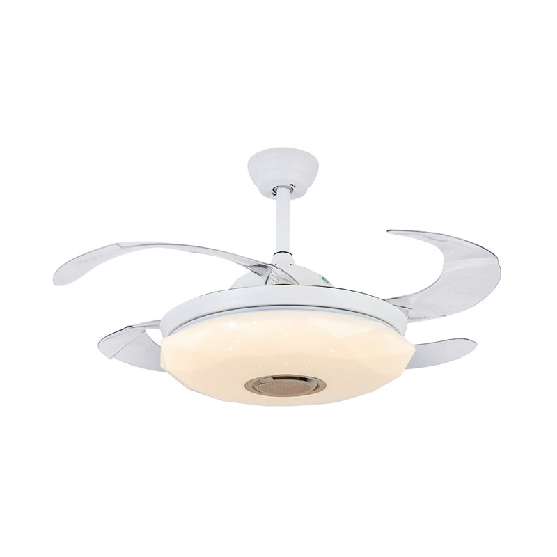 Metal White Hanging Fan Lighting Circular 36