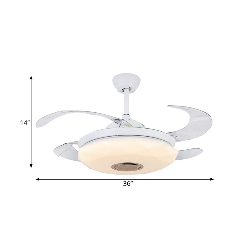 Metal White Hanging Fan Lighting Circular 36