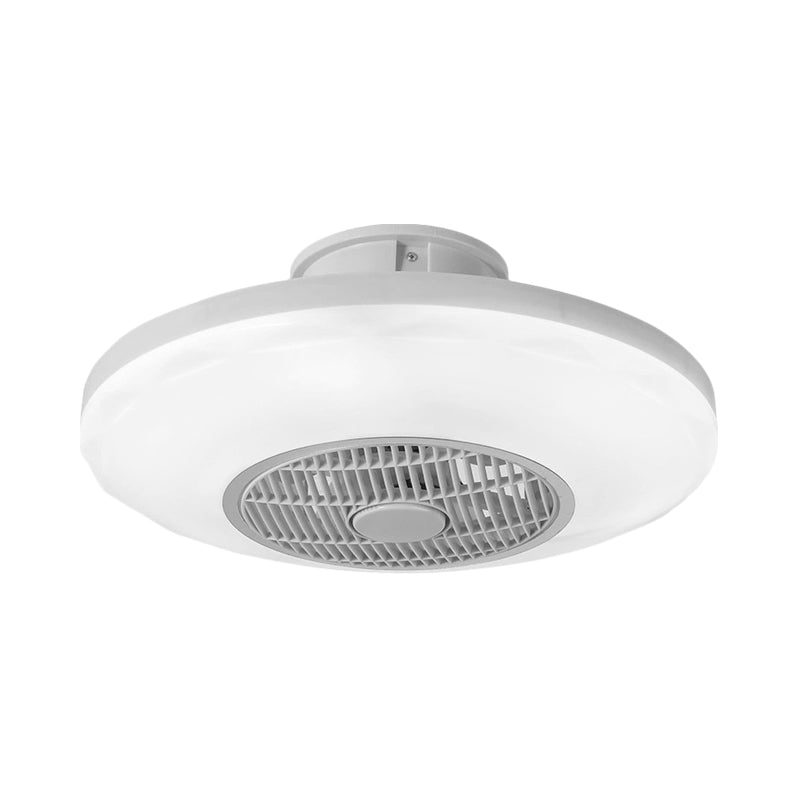 Modern LED Hanging Fan Lighting White/Pink/Blue Oval Flush Mounted Lamp with Acrylic Shade for Dining Room, 19.5" Wide Clearhalo 'Ceiling Fans with Lights' 'Ceiling Fans' 'Kids Ceiling Fans' 'Kids' Lighting' 403702