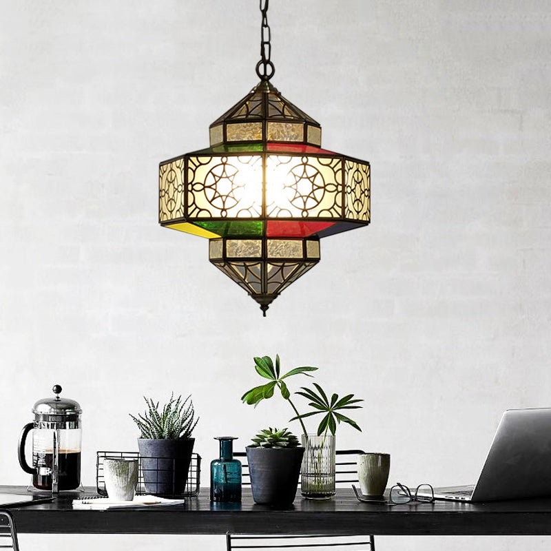 Lantern Restaurant Hanging Chandelier Arab Metal 3 Heads Brass Suspended Pendant Light Clearhalo 'Ceiling Lights' 'Chandeliers' Lighting' options 403969