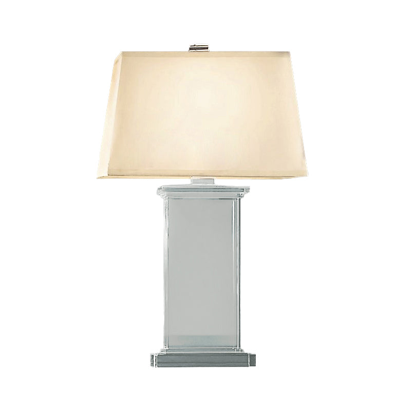 Rectangular Task Light Contemporary Clear Crystal 18"/22" Wide 1 Bulb White Desk Lamp Clearhalo 'Lamps' 'Table Lamps' Lighting' 406696