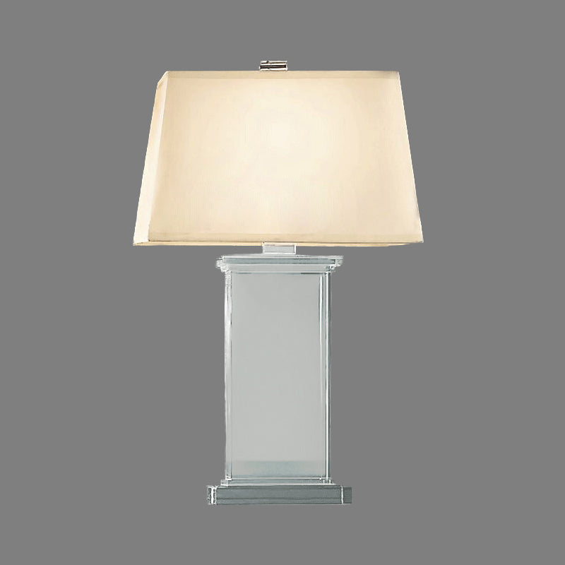Rectangular Task Light Contemporary Clear Crystal 18"/22" Wide 1 Bulb White Desk Lamp Clearhalo 'Lamps' 'Table Lamps' Lighting' 406697