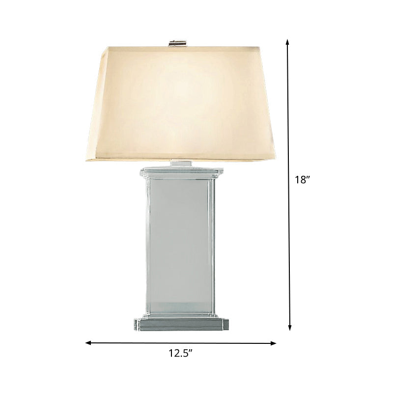 Rectangular Task Light Contemporary Clear Crystal 18"/22" Wide 1 Bulb White Desk Lamp Clearhalo 'Lamps' 'Table Lamps' Lighting' 406698