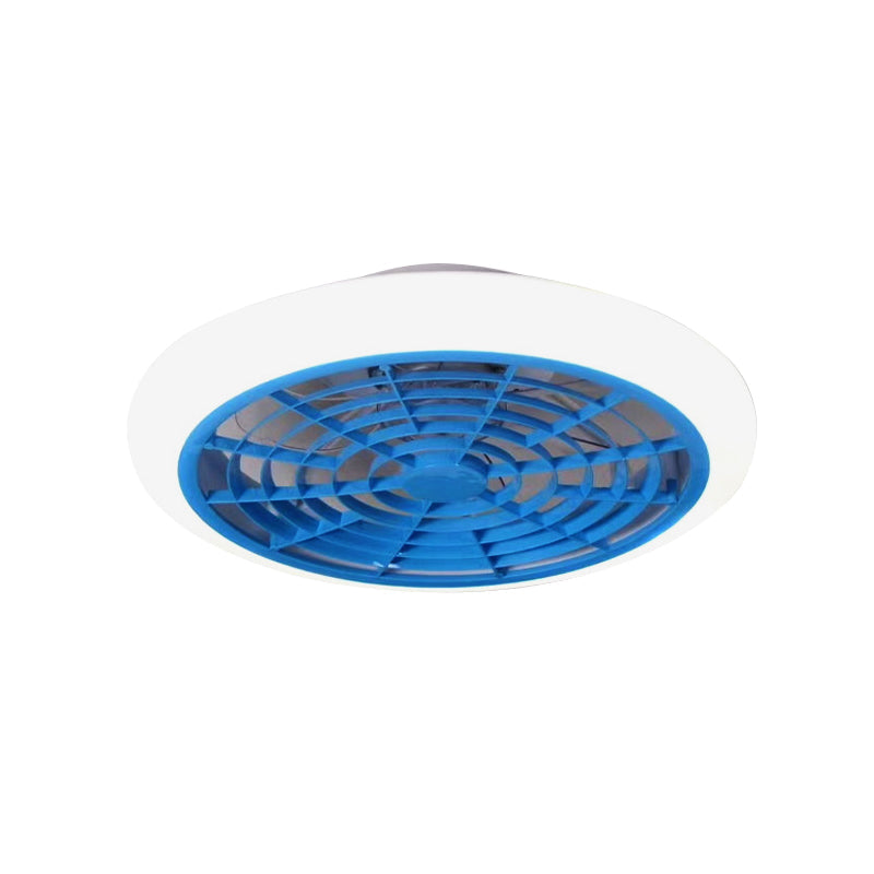 White/Pink/Blue LED Hanging Fan Light Kids Acrylic Doughnut Semi Flush Mount Lamp Fixture for Living Room, 18" W Clearhalo 'Ceiling Fans with Lights' 'Ceiling Fans' 'Kids Ceiling Fans' 'Kids' Lighting' 407321