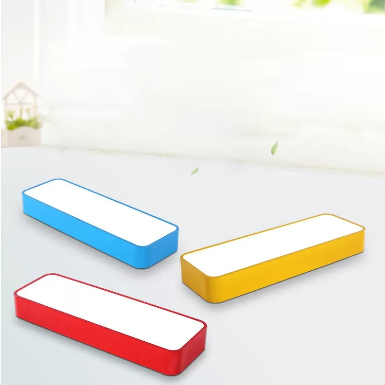 Red/Yellow/Blue/Green Rectangle Flush Mount Light Modern Acrylic and Metal LED Ceiling Lamp in Warm/White Light for Kindergarten Clearhalo 'Ceiling Lights' 'Close To Ceiling Lights' 'Close to ceiling' 'Flush mount' Lighting' 40743