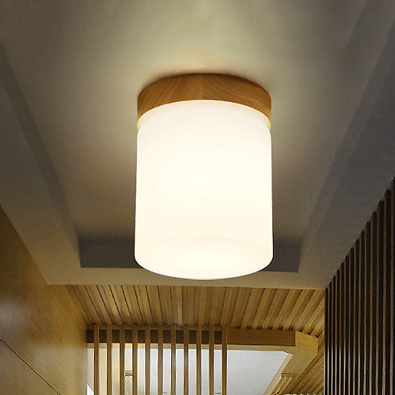 Frosted Glass Geometric Flush Mount Light Nordic 1 Light Flush Ceiling Light Fixture in White for Corridor White A Clearhalo 'Ceiling Lights' 'Close To Ceiling Lights' 'Close to ceiling' 'Flush mount' Lighting' 410006