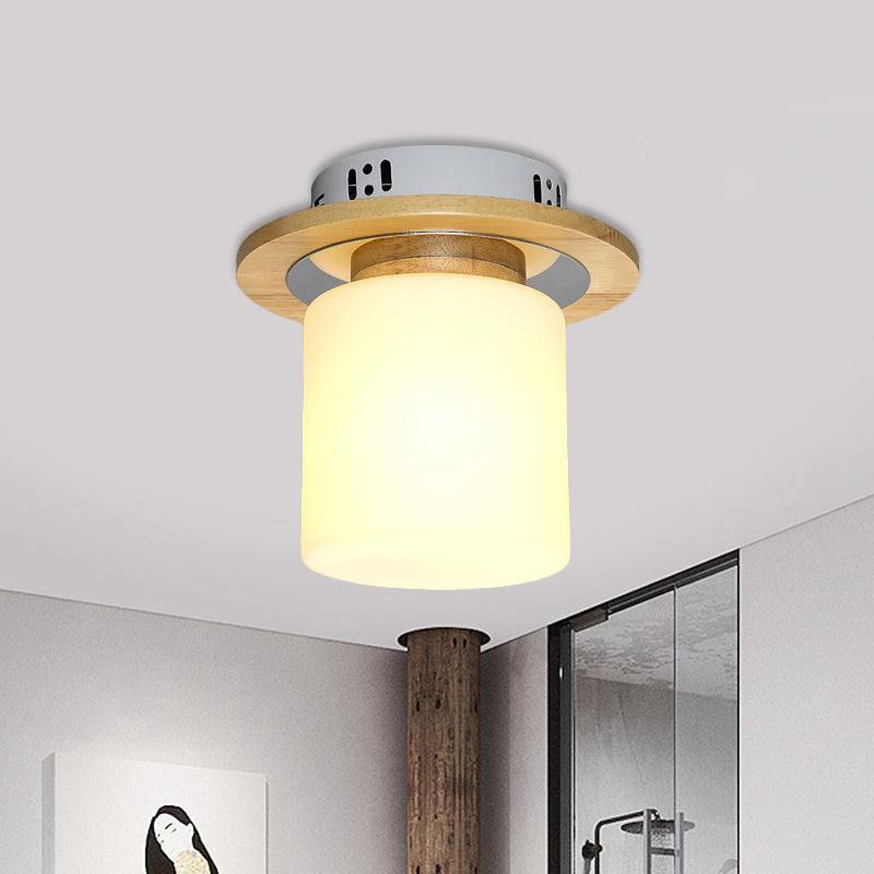 Frosted Glass Geometric Flush Mount Light Nordic 1 Light Flush Ceiling Light Fixture in White for Corridor White C Clearhalo 'Ceiling Lights' 'Close To Ceiling Lights' 'Close to ceiling' 'Flush mount' Lighting' 410008