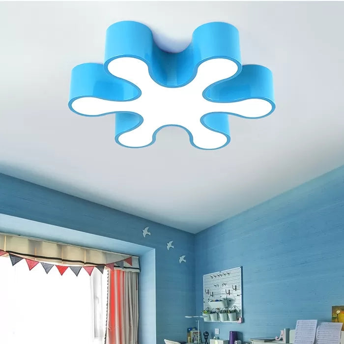 Acrylic Red/Yellow/Blue/Green Petal Ceiling Mount Light Cartoon LED Ceiling Lamp in Third Gear/White Light for Kindergarten, 19.5"/23.5" W Clearhalo 'Ceiling Lights' 'Close To Ceiling Lights' 'Close to ceiling' 'Flush mount' Lighting' 41164