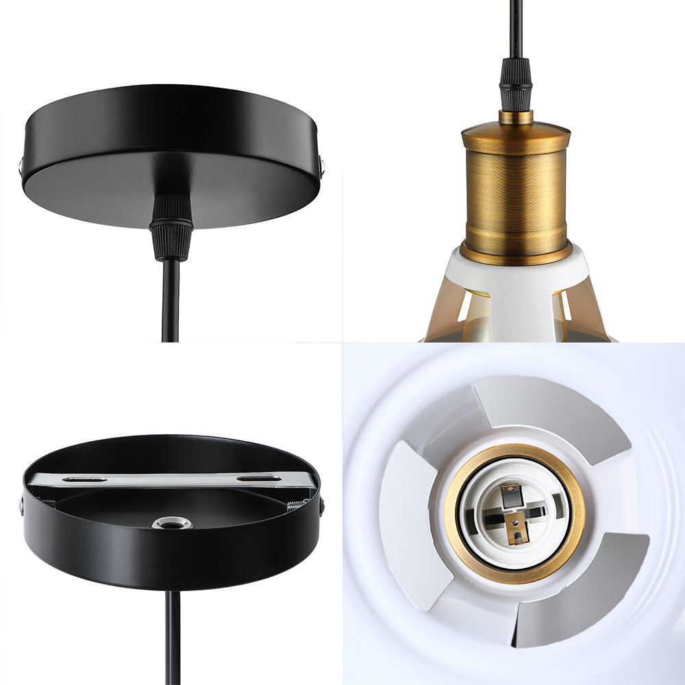 10.5"/12"/15" W 1 Light Hanging Light with Barn Shade Iron Farmhouse Style Dining Room Ceiling Light Fixture in Black/White/White Inner Clearhalo 'Art Deco Pendants' 'Black' 'Cast Iron' 'Ceiling Lights' 'Ceramic' 'Crystal' 'Industrial Pendants' 'Industrial' 'Metal' 'Middle Century Pendants' 'Pendant Lights' 'Pendants' 'Rustic Pendants' 'Tiffany' Lighting' 4122