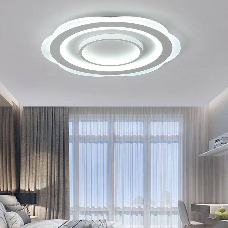 16"/19.5"/23.5" Flower Ceiling Fixture Modern Acrylic Living Room Flushmount Light in Warm/White Clearhalo 'Ceiling Lights' 'Close To Ceiling Lights' 'Close to ceiling' Lighting' 418120