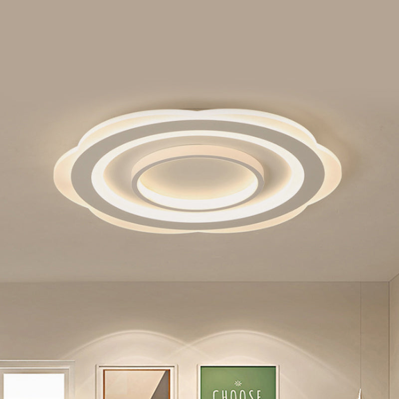 16"/19.5"/23.5" Flower Ceiling Fixture Modern Acrylic Living Room Flushmount Light in Warm/White Clearhalo 'Ceiling Lights' 'Close To Ceiling Lights' 'Close to ceiling' Lighting' 418121