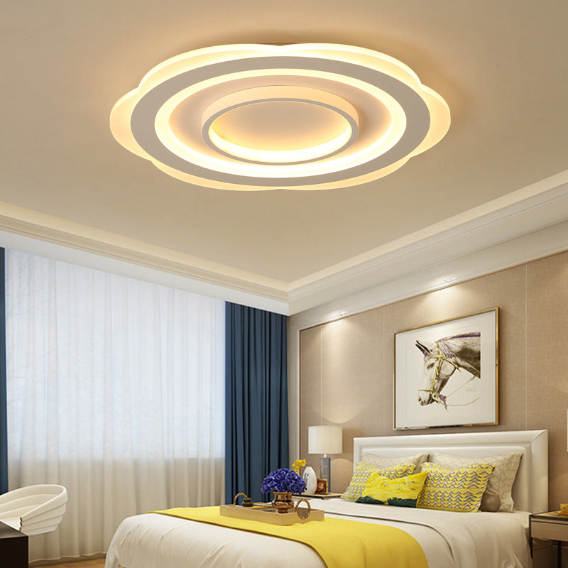16"/19.5"/23.5" Flower Ceiling Fixture Modern Acrylic Living Room Flushmount Light in Warm/White Clearhalo 'Ceiling Lights' 'Close To Ceiling Lights' 'Close to ceiling' Lighting' 418125