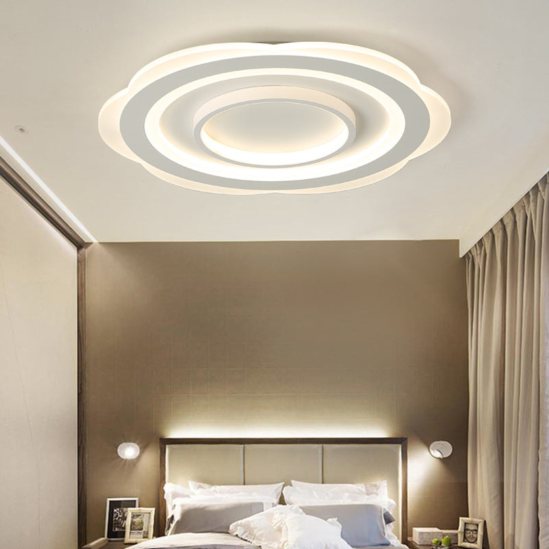 16"/19.5"/23.5" Flower Ceiling Fixture Modern Acrylic Living Room Flushmount Light in Warm/White Clearhalo 'Ceiling Lights' 'Close To Ceiling Lights' 'Close to ceiling' Lighting' 418129