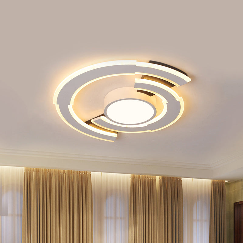 16"/19.5"/23.5" Traverse Lighting Fixture Modern Acrylic Warm/White Ceiling Lights Flush Mount Clearhalo 'Ceiling Lights' 'Close To Ceiling Lights' 'Close to ceiling' 'Flush mount' Lighting' 418142