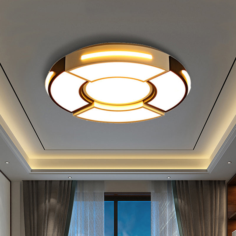 Unique Round Ceiling Fixture Modern Acrylic 16"/19.5"/23.5" Black Lighting Fixture, Warm/White Clearhalo 'Ceiling Lights' 'Close To Ceiling Lights' 'Close to ceiling' 'Flush mount' Lighting' 421004