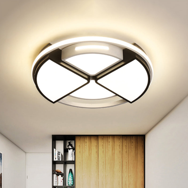 Warm/White Round Lighting Fixture Modern Acrylic 16"/19.5" Ceiling Lights Flush Mount in White Clearhalo 'Ceiling Lights' 'Close To Ceiling Lights' 'Close to ceiling' 'Flush mount' Lighting' 421303