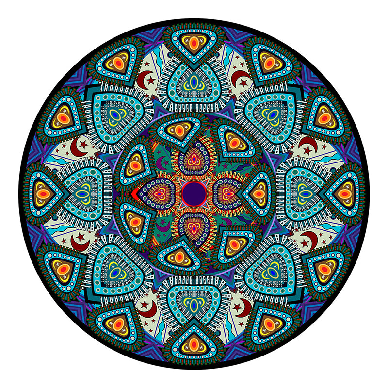 Black Graphic Rug Polyester Bohemian Rug Stain Resistant Rug for Home Decor