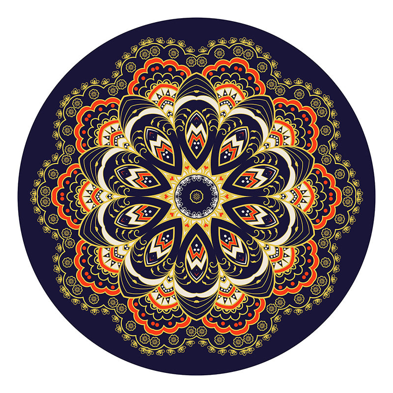 Black Graphic Rug Polyester Bohemian Rug Stain Resistant Rug for Home Decor